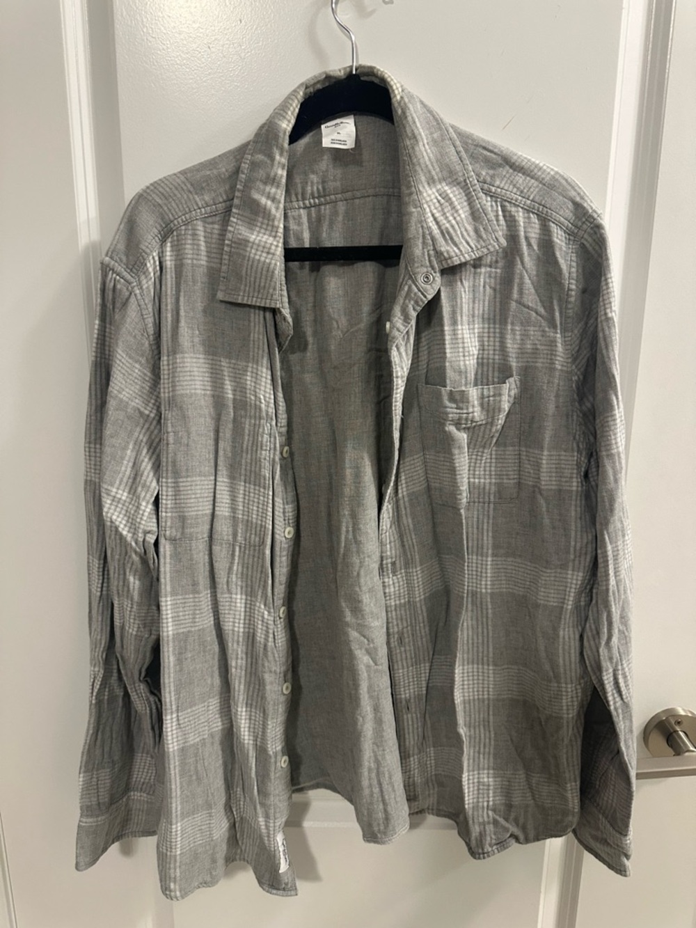 Goodfellow & Co Gray Plaid Casual Button-Down Shirt